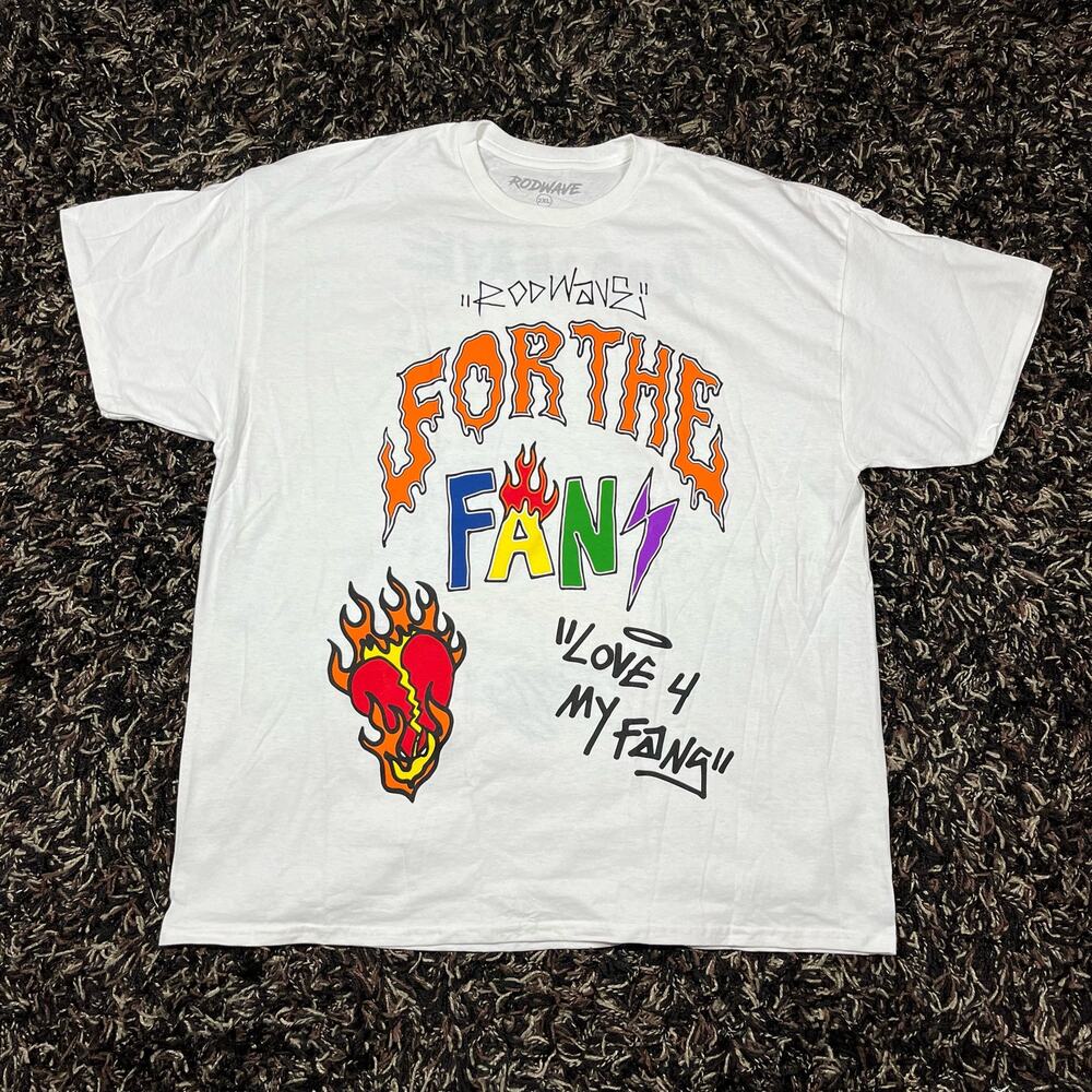 Rod Wave Soul‎ Fly For The Fans White Tee T Shirt Mens Sz 2XL New